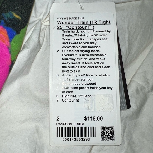 Lululemon Wunder Train HR Tight 25” Contour Fit | Size 2  NWT - Picture 11 of 12